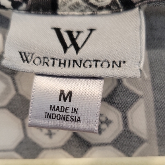 Worthington Monochrome Patterned Blouse - Picture 2 of 8